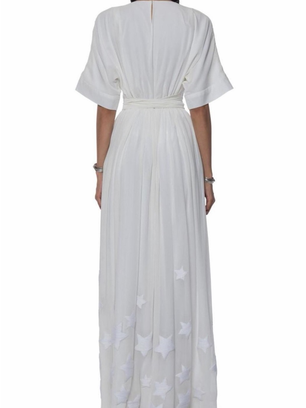 Mara Hoffman White Maxi Dress with Subtle Star Motif - Picture 2 of 4